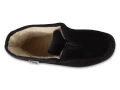 czarne ocieplane buty domowe męskie Dr Orto Wool z zamkiem i naturalną wełną owczą – widok z góry