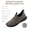lekkie sneakersy typu slip-on damskie w kolorze popielatym Befado – idealne do pracy i na aktywne popołudnia