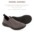 szare półbuty wsuwane damskie typu slip-on- idealne na każdą aktywność