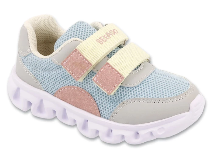 pastelowe niebieskie buty sportowe dla dziewczynki Befado - lekkie sneakersy