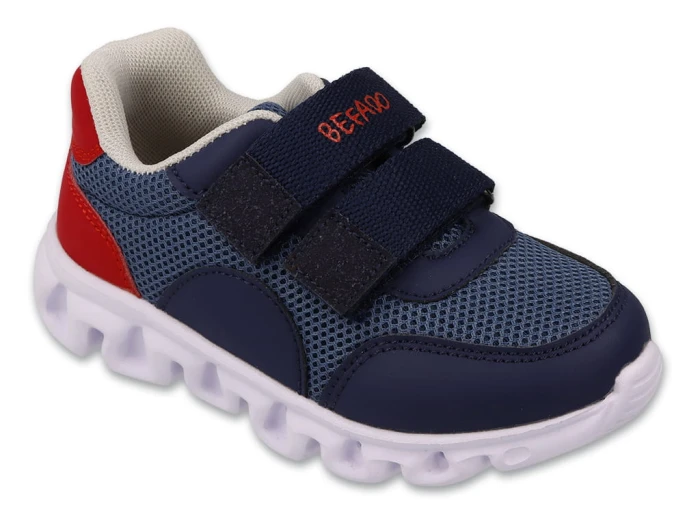 granatowe buty sportowe dla dzieci Befado lekkie sneakersy z białą podeszwą