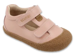 SKÓRZANE BUTY DZIEWCZĘCE BAREFOOT SANDI BEFADO - RÓŻOWE