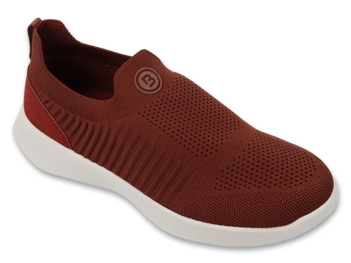 Ceglane sneakersy damskie Befado Home & Go typu slip-on – widok z przodu