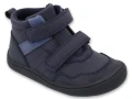 Chłopięce buty Barefoot Befado ze skórzaną wkładką – granatowe buty przejściowe na rzepy